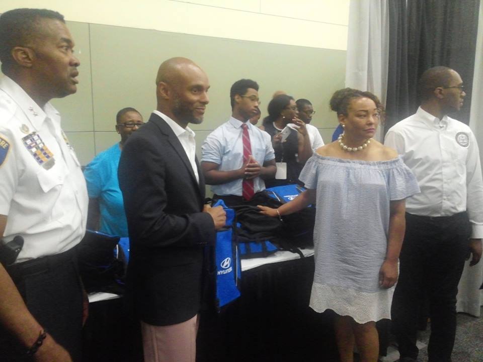 Director Carter at the NAACP Convention Backpack Giveaway